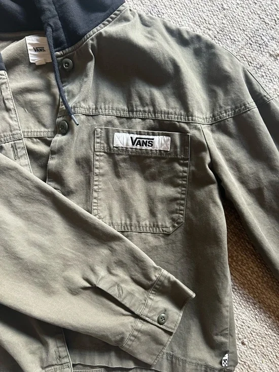 Vans Olive Green Jacket with Black Hood - Picture 3 of 4